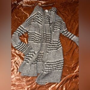 Women’s Aeropostale Bethany Mota Light Gray/White Hooded Cardigan